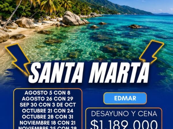 Santa Marta Flex – Hotel Edmar (Agosto a Noviembre)