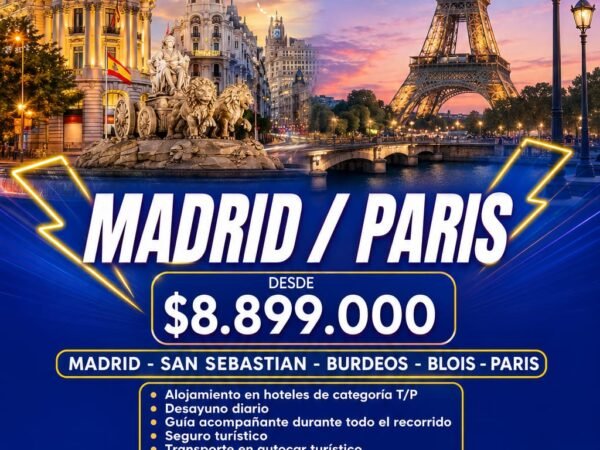 Circuito Europa Soñada: Madrid & París (con San Sebastián, Burdeos y Blois)